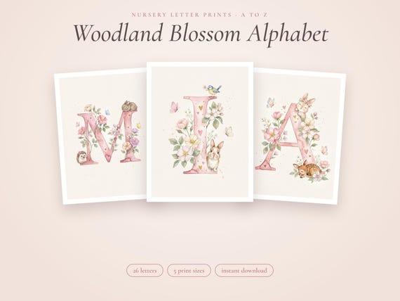 Woodland Nursery Letters, Bunny & Fawn