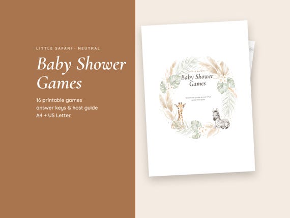 Safari Baby Shower Games, 16 Games