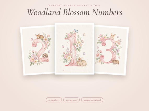 Woodland Blossom Nursery Numbers 0-9