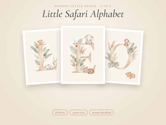Safari Nursery Alphabet & Name Sign