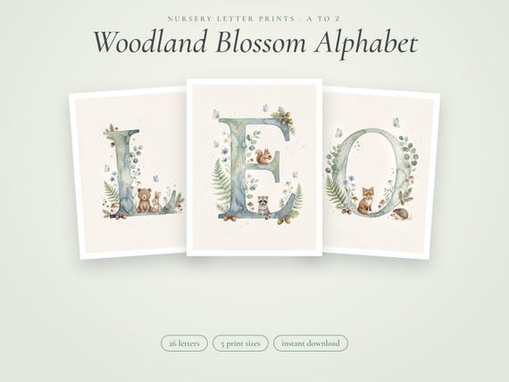 Woodland Nursery Letters, Fox & Bear