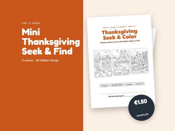 Mini Thanksgiving Seek & Color Sampler