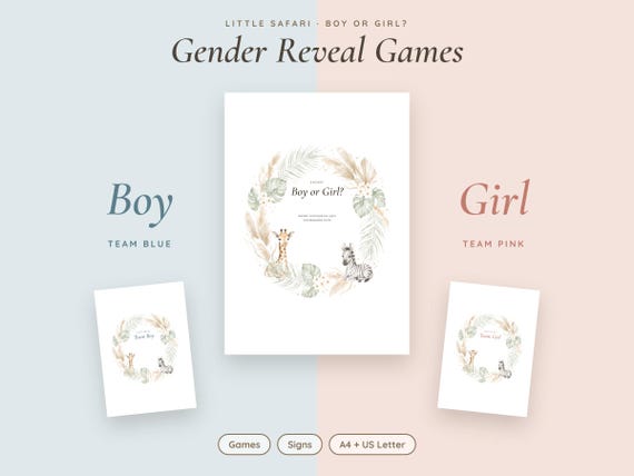 Safari Gender Reveal Games & Signs