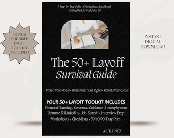 50+ Layoff Survival Guide & Workbook | Job Loss Planner (Digital PDF)