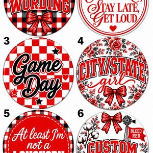 Red and Black Game Day Buttons | College Football Buttons | Tech Game |  Lubbock
