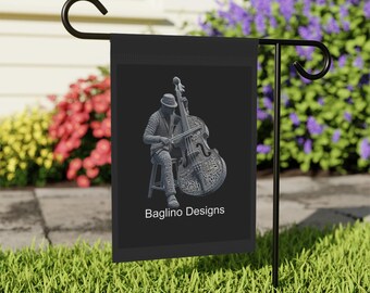 Jazz Double Bass Player garden flag | Garden Banner