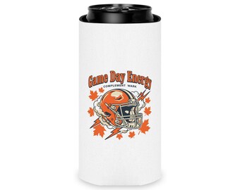 Game Day Energy Football Helmet Can Cooler | Fall Leaves Tailgate