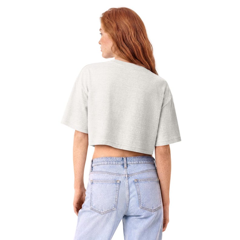 Women’s Monstera T shirt - 100% cotton, Cropped, boxy fit, Oversized sleeves
