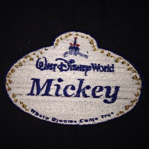 Iron On Patch Disney Inspired Fan Art Disneyland or Disney World Name Tag can be personalized image 2