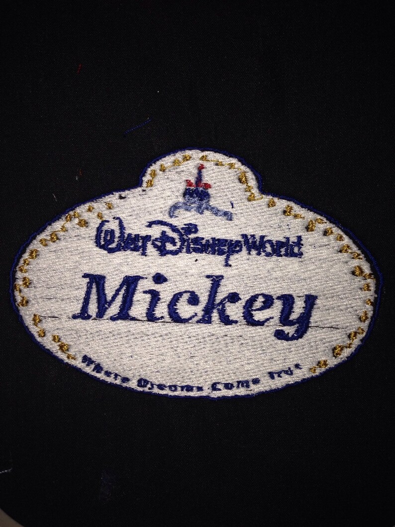 Iron On Patch Disney Inspired Fan Art Disneyland or Disney World Name Tag can be personalized image 2