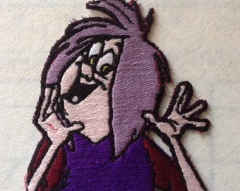 Iron On Patch Disney Inspired Fan Art Mad Madam Mim - Sword in the Stone. In Human, Pig and Dragon Forms