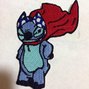 Iron On Patch Inspired Fan Art Stitch with Bikini Top and Cape - Superhero  Stitch - Lilo and Stitch