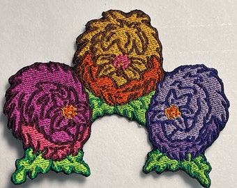 Iron On Patch Inspired Fan Art Flowers and Roses from Alice in Wonderland