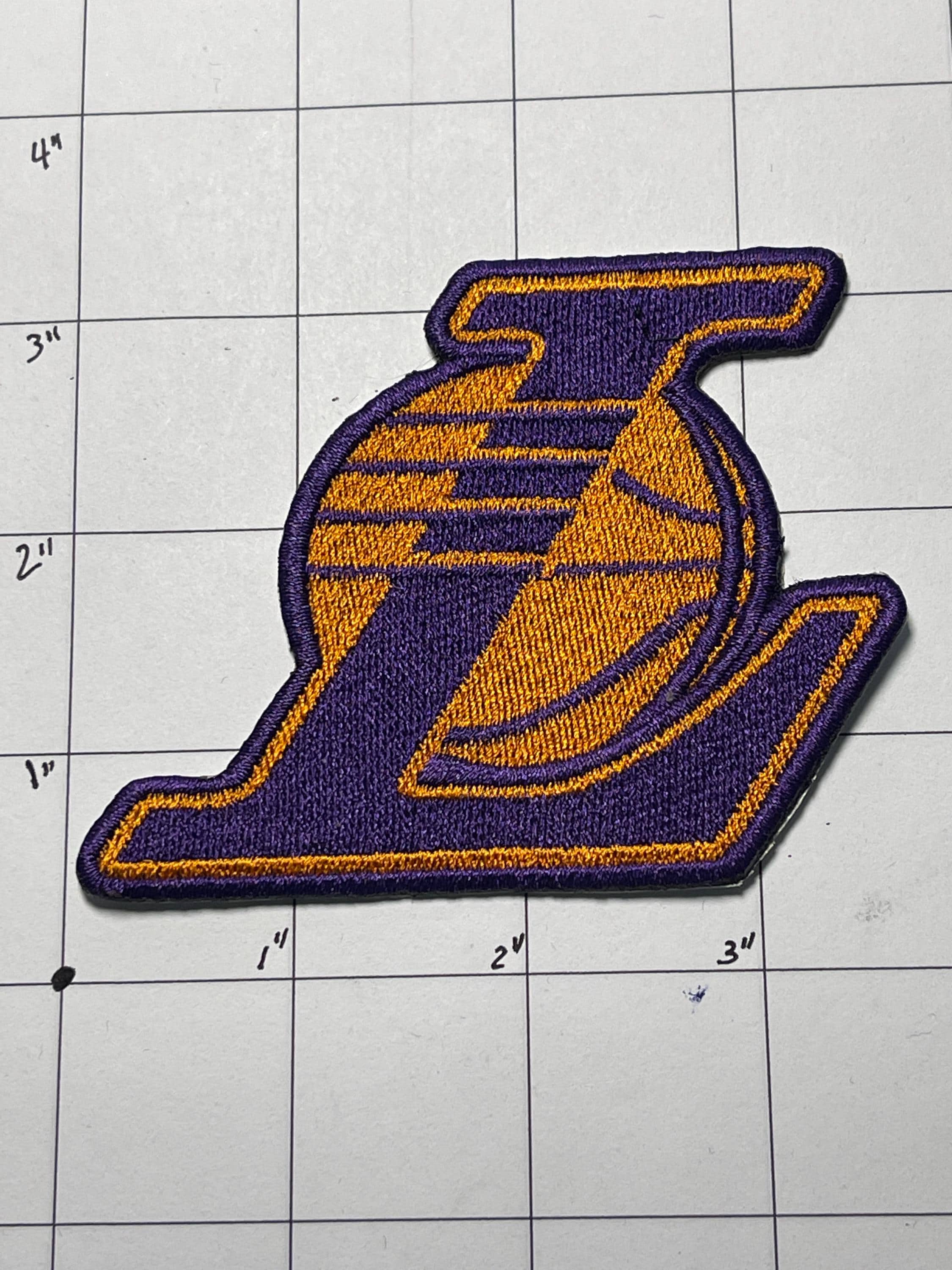 Iron On, Machine Embroidered Patch Fan Inspired Art LA Lakers