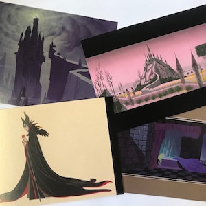 L'arte della Disney: set di 4 cartoline della Bella Addormentata, stampe artistiche da collezione, scrapbooking, lavori di carta, Walt Disney, decorazioni per la cameretta dei bambini (SB2)
