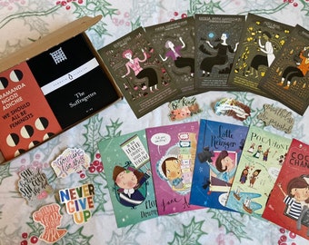 Inspirational Women Gift Box: Book, Postcards and Sticker Set, Best Friend Gift, Feminism, Girl Power, Small Gifts