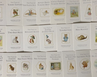 The Tales of Beatrix Potter Book Cover Postcard Set: Complete set of 23 postcards, Peter Rabbit and friends, Nursery decor, gift, crafting