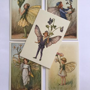 Lot de 5 cartes postales de style vintage Fées des fleurs : Fées des fleurs du printemps (1), Cicely Mary Barker