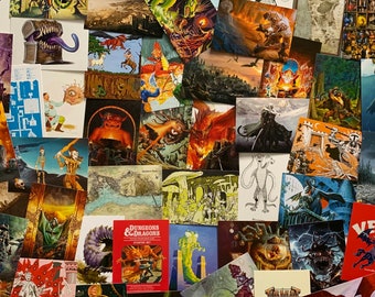 Cartes postales fantastiques Donjons & Dragons LUCKY DIP : lots de 5, 10 ou 20 cartes postales/impressions RPG originales assorties. Cadeaux, encadrement, scrapbooking