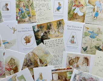 The World of Peter Rabbit Postcards LUCKY DIP! Set of 5, 10, or 20: Beatrix Potter, Art, Gift, Decor, Crafting, Vintage Nursery, Framing