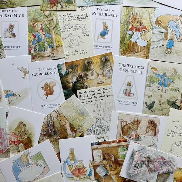 Le monde de Peter Rabbit IMMERSION CHANCEUSE ! Lot de 5, 10 ou 20 : Beatrix Potter, oeuvre d'art, cadeau, décoration, artisanat, chambre de bébé vintage, encadrement