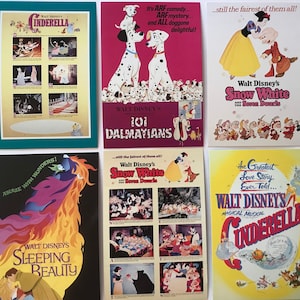 Ensemble de cartes postales d'affiches de films classiques de Disney, impressions d'art à collectionner, décoration d'intérieur, chambre de bébé, scrapbooking, créations en papier