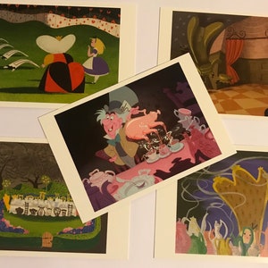 The Art of Disney: 5er Set Alice im Wunderland Postkarten, Kunstdrucke zum Sammeln, Scrapbooking, Papierbasteln, Kinderzimmer Dekoration, Walt Disney (A1)