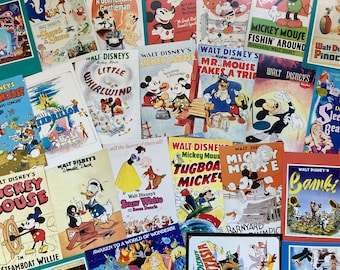 Disney Classic Movie Posters LUCKY DIP: Sets of 5, 10 or 20 assorted Disney Postcards/Prints. Gifts, Nursery, Scrapbooking