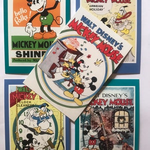 Conjunto de cartões postais com pôsteres de filmes clássicos da Disney: Mickey Mouse, impressões artísticas colecionáveis, decoração para casa, berçário, scrapbooking, artesanato em papel