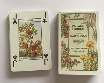 Flower Fairies Illustrated Vintage Playing Cards, Rare, Cicely Mary Barker, Gifts