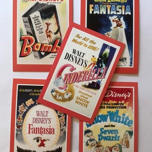 Conjunto de cartões postais com pôsteres de filmes clássicos da Disney, impressões artísticas colecionáveis, decoração para casa, berçário, scrapbooking, artesanato em papel