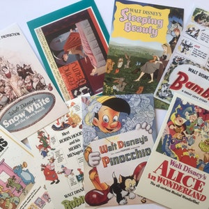 Ensemble de cartes postales d'affiches de films classiques de Disney, impressions d'art à collectionner, décoration d'intérieur, chambre de bébé, scrapbooking, créations en papier