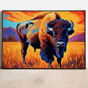 Bison Kunstdruck, Büffel Druck, Bison Leinwandkunst, Bison Leinwand, Bison Wandkunst, Büffel Wandkunst, Bison Fotografie, Büffel Fotografie