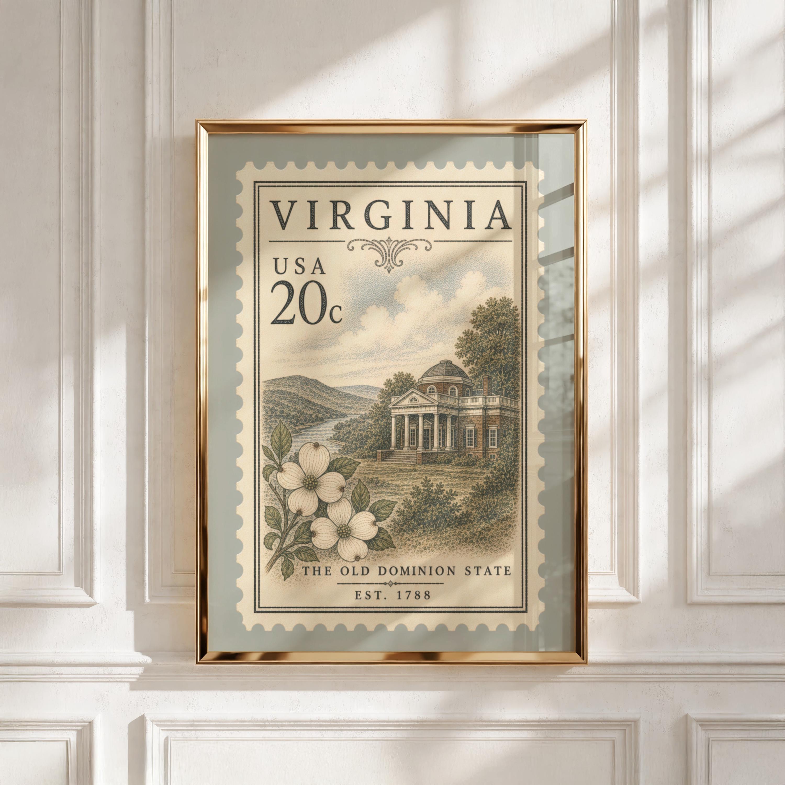 Vintage Virginia Stamp - Etsy