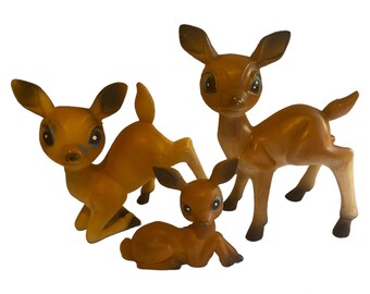 ヴィンテージ、ミッドセンチュリー、重厚、シルバーメタル、バンビ、鹿