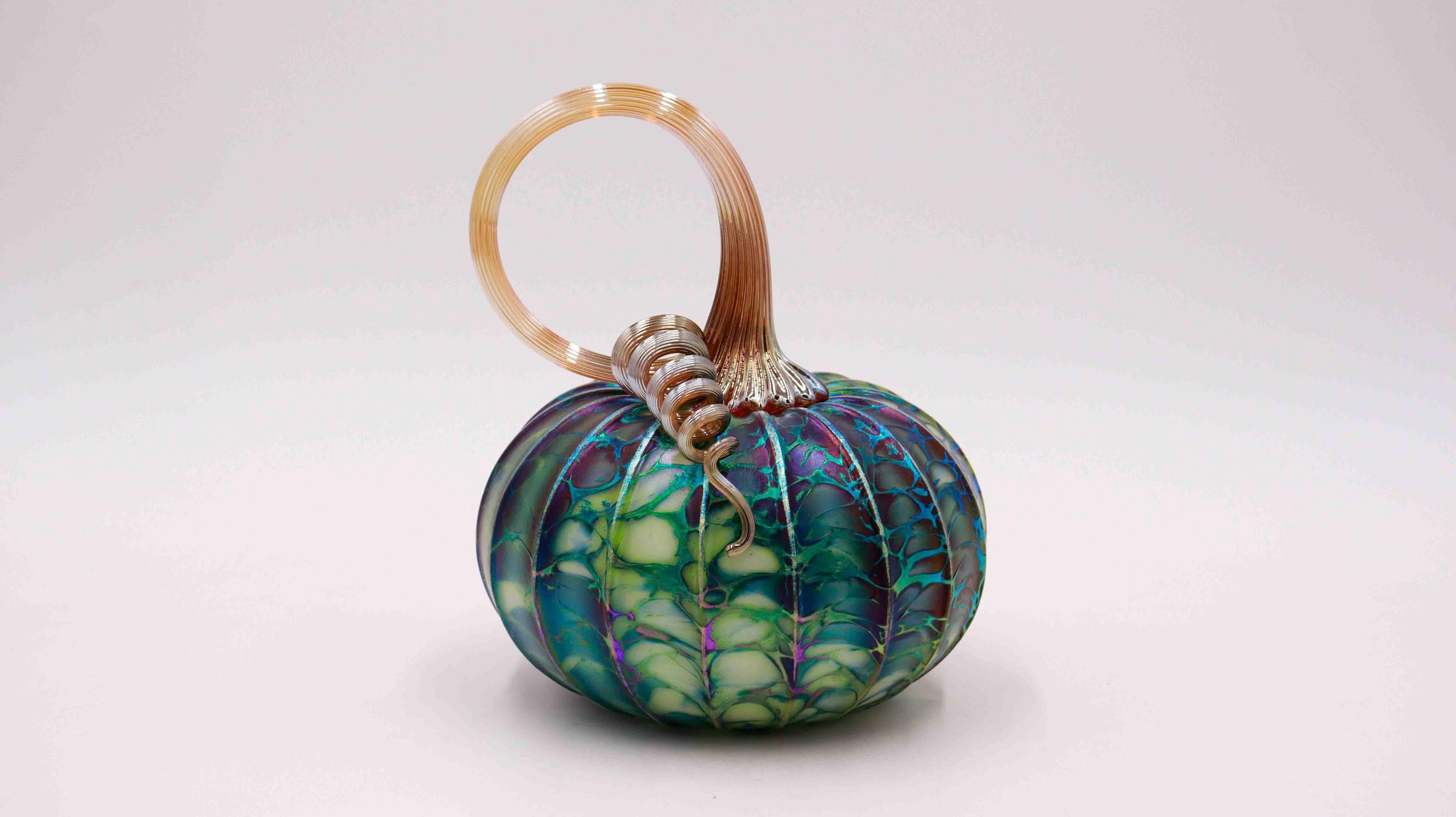 Emerald Isle Medium Jack Pine Glass Pumpkin