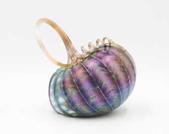 Violet & Olive Tilted Jack Pine Glass Pumpkin