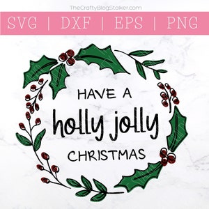 Holly Christmas Wreath Svg Winter Svg Holiday Wreath Svg Etsy
