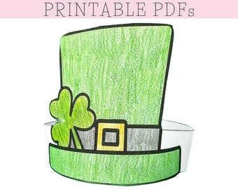 Printable Leprechaun Hat Coloring Page: St. Patrick's Day Activity (Digital Download)