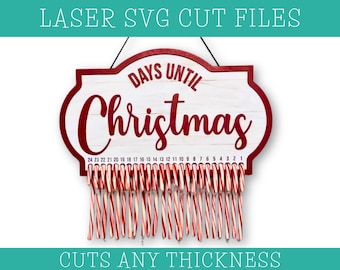 Candy Cane Christmas Countdown SVG: Laser Cut File (Digital Download)