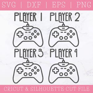 Spieler SVG Bundle DXF PNG - Spieler 1, Spieler 2, Spieler 3, Spieler 4, Gamer, Gaming, Familie, Paar, Game Controller, Cricut, Silhouette