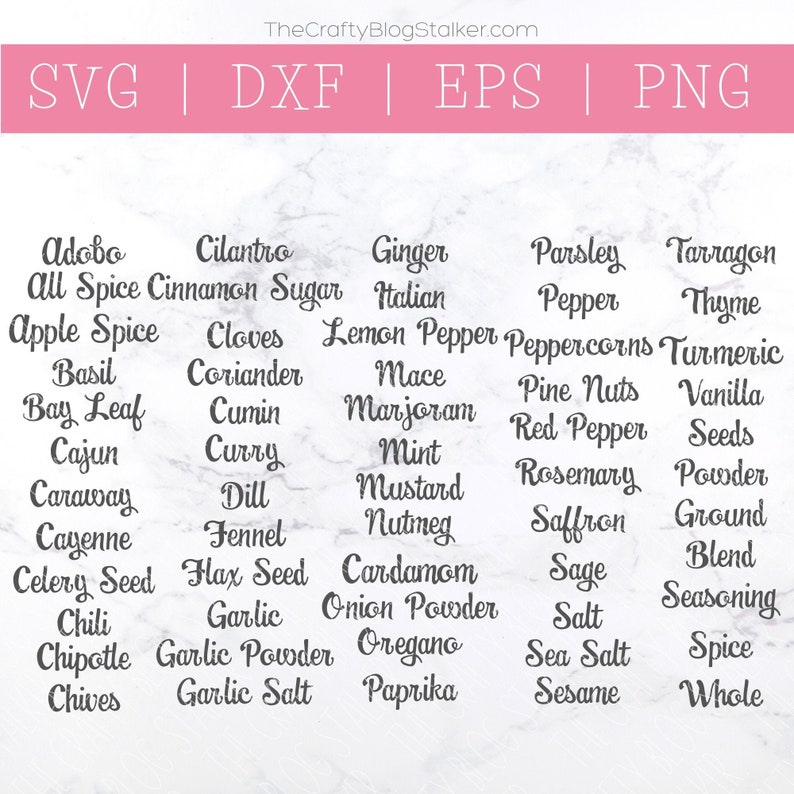 Download Spice Labels SVG Herb Labels SVG Kitchen Labels Svg Spice ...