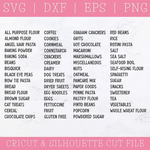 Pantry Labels SVG - Kitchen SVG - SVG Files for Cricut - Jar Labels Svg - Pantry Svg - Organize Svg - Organization Labels - Home Labels