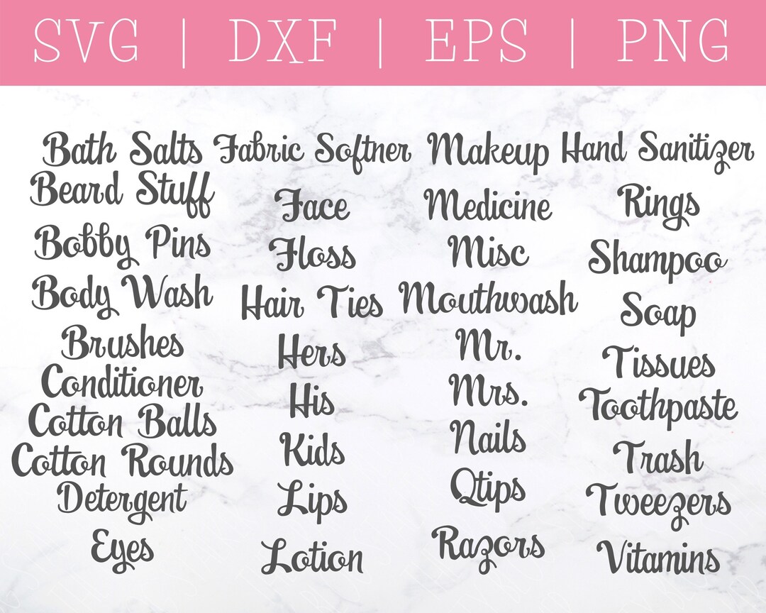 Bathroom Labels Bundle SVG Bathroom SVG Jar Labels SVG Laundry Svg ...