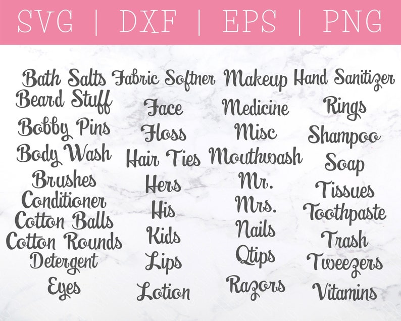 Bathroom Labels Bundle SVG Bathroom SVG Jar Labels SVG Etsy