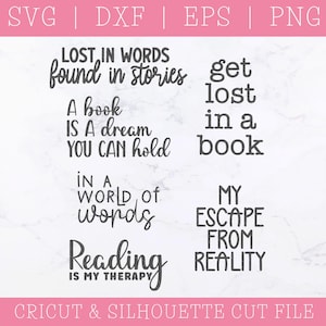 Bookmark SVG Bundle DXF PNG - Book Lover, Reader, Funny Sayings,  Reading, Gift Idea, Design Bundle, Cricut Cut File, Silhouette Studio