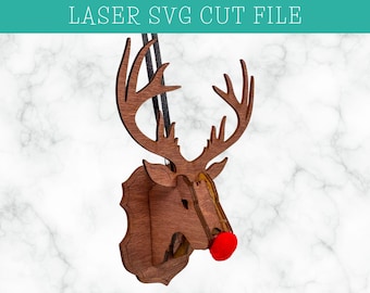 3D Reindeer Ornament SVG: Rudolph Christmas Laser File (Digital Download)