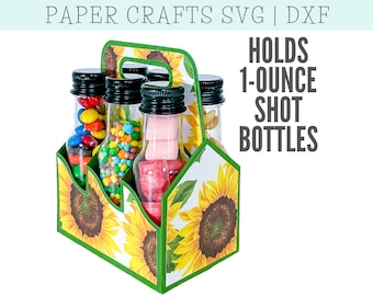 Six Pack Carrier SVG DXF: Mini Liquor Bottle Caddy Template (Digital Download)