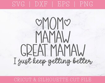 Mamaw SVG – Mother's Day Cricut, Silhouette Cut File (Digital Download