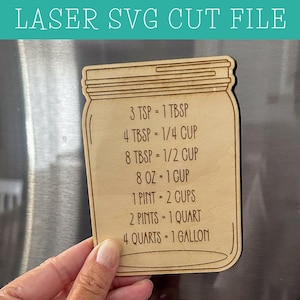 Kitchen Conversion Chart Magnet SVG: Laser Cut File (Digital Download)